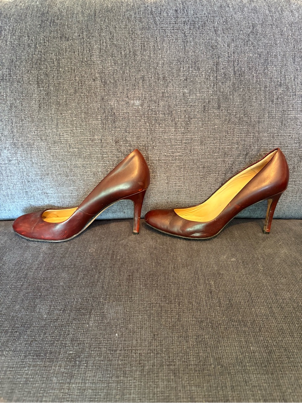 Ann Taylor Burgundy Leather Pointed-Toe Stiletto Pumps